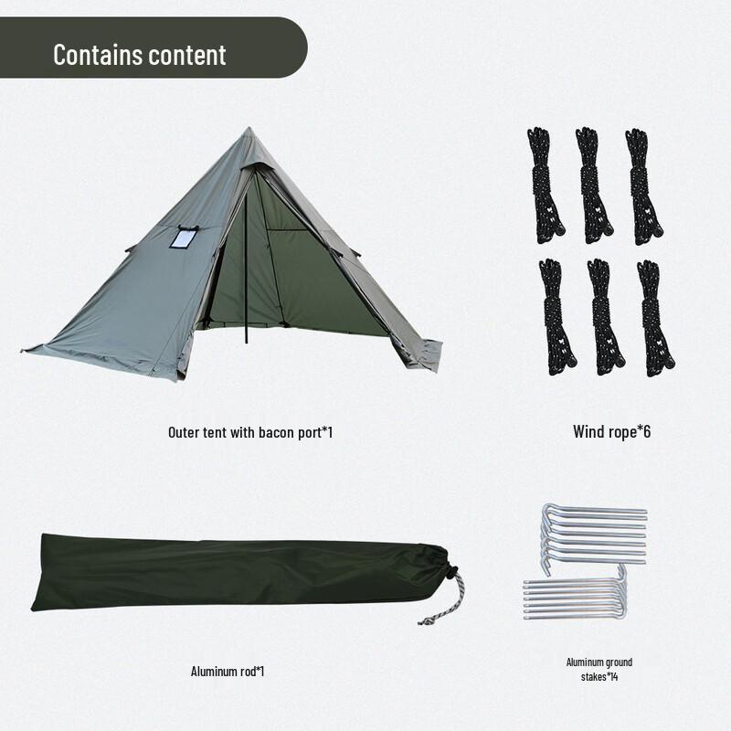 OEING Outdoor Hexagonal Pyramid Teepee Tent 3-4 Person