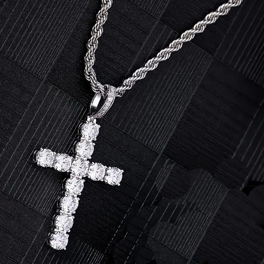 American Cross Twist Chain, Men's Simple Jewelry, Casual Hip-hop Necklace Pendant.