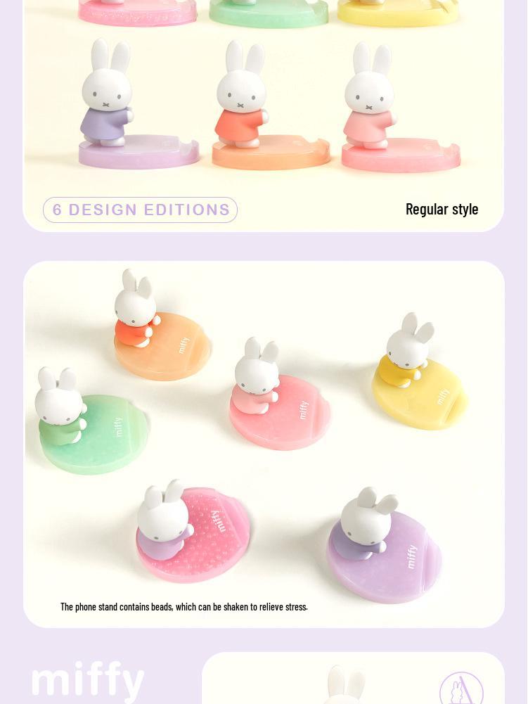 Miffy Cute Foldable Telescopic Phone Holder - Universal Desktop Stand for Streaming and Watching Dramas.