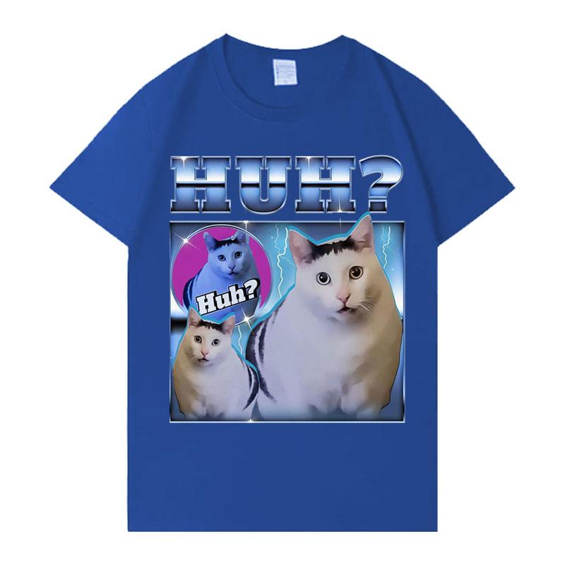 2026 Huh Meme Cat T Shirts Funny UnisexWomen Short SleeveTshirt Trendy Summer Aesthetic ONeck Loose Tops High Quality Tees Shirts