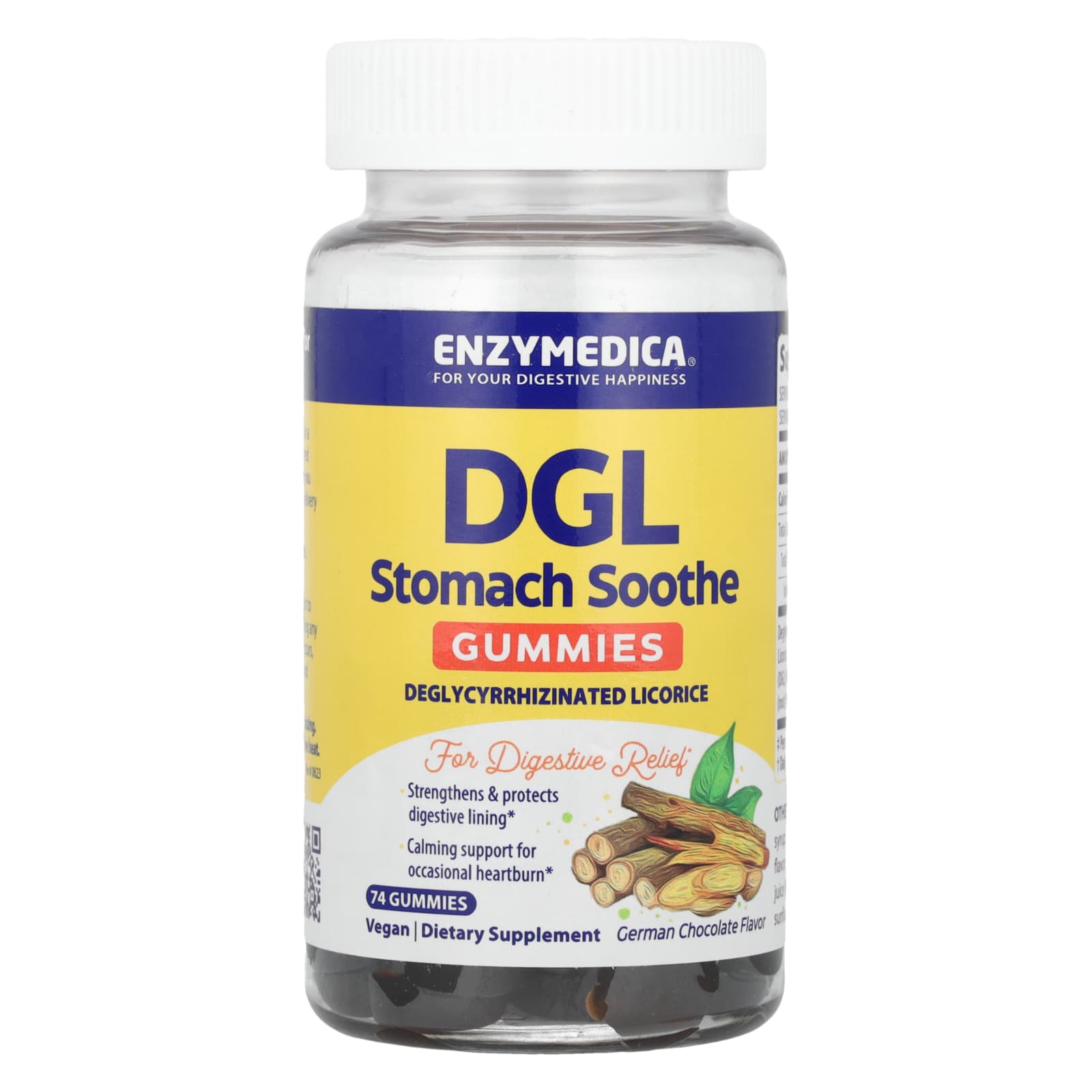 

Dgl Stomach Soothe Gummies, German Chocolate Flavor, 74 Gummies (200Mg per Gummie)