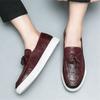 Designer New Men's Leather Casual Shoes Luxury Tassels Slip on Loafers Male Comfortable Sneakers Tenis Masculino Zapatos Hombre