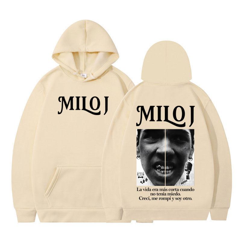 Rapper Milo J Vintage Graphic Hoodie Men Women Pullover Long-sleeved Loose Casual Harajuku Sweatshirts Fan Gifts