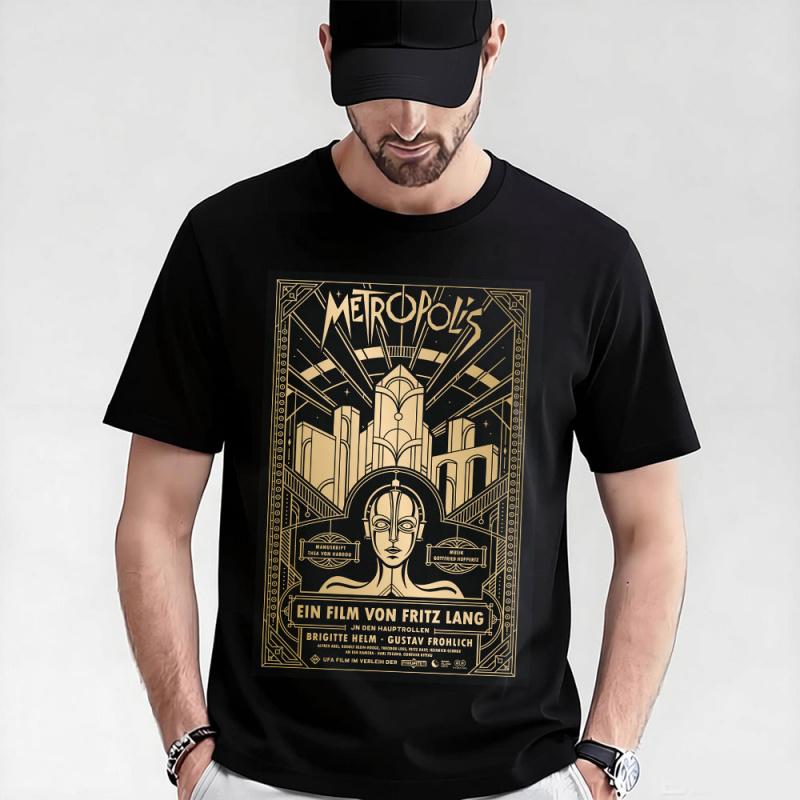 Fritz lang Germany Silent Movie Metropolis t shirt 0521 Cyberpunk Sci-fi Robot