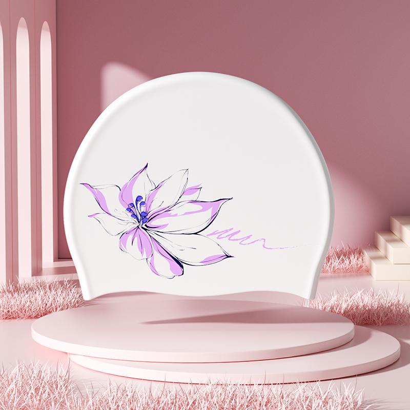 New Silicone Swimming Cap Waterproof and Durable Swim Cap for Long Hair No-slip Swim Cap for Women