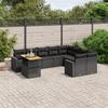 VidaXL Garden Lounge Set with Cushions 10 Pcs, Patio Sofas, Patio Furniture Set, Outdoor Furniture, Black 3271475