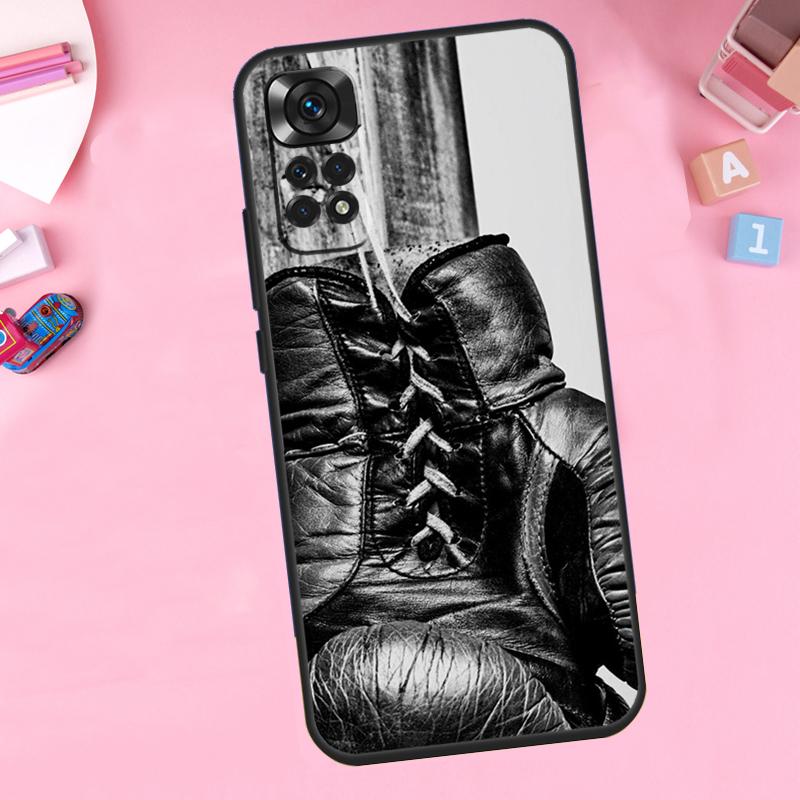 Boxing Gloves For Xiaomi Redmi Note 14 10 11 12 13 15 Pro Plus Phone Case For Redmi 15C 14C 10C 12C 13C 15