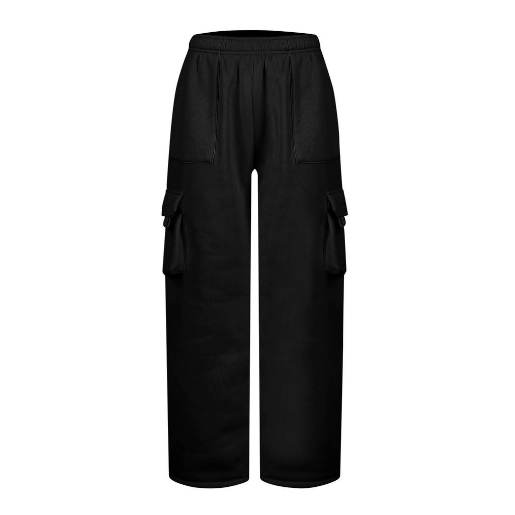 Womens Wide Leg With Sweatpants Casual High Waist Baggy Sweatpants Boyfriend Jogger Pants With Pockets Trousers