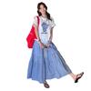 Maternity Summer 2026 Sweet Spicy Mom Cartoon T-shirt & Plaid Skirt Set