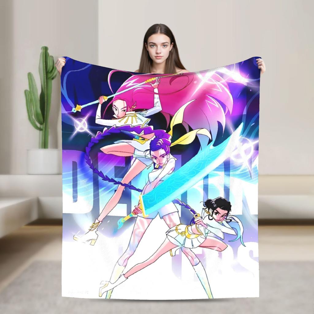 Super Soft Blanket Decorative K-Pop Demon Hunters Hot Anime  Throw Blanket  Flannel Bedspread For Couch Bed Sofa Bed Cover