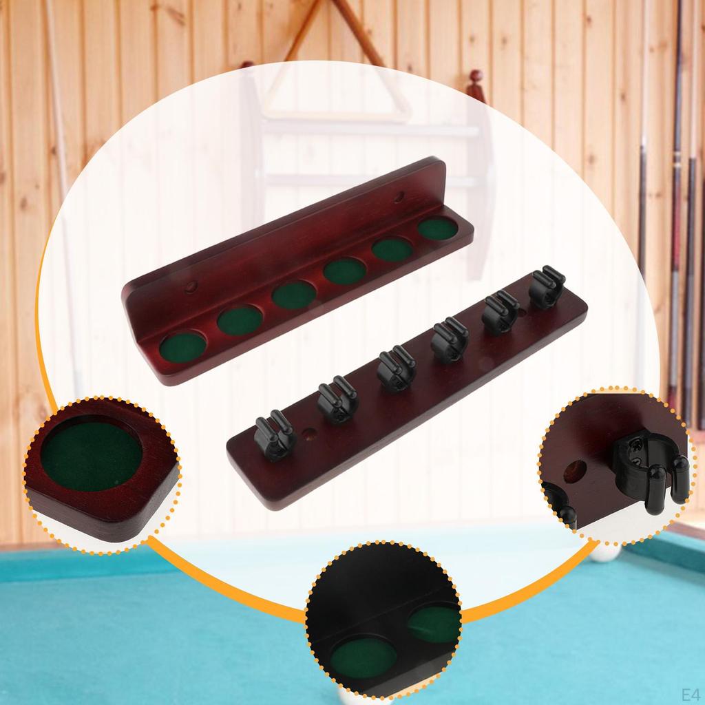Billiard Pool Cue Rack Sticks Holder Stand Storage Wooden Table Rods Organizer for