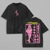 T-shirt Lavata con Stampa Cyberpunk per Amanti degli Anime Abbigliamento per Tutto l'Anno Alta Qualità Personalità Vestiti Taglie Forti Unisex Nuovo Modello Maglietta per Coppie