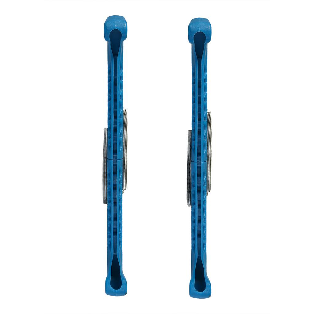 1 Paar Schlittschuhkufenschützer aus Kunststoff mit verstellbarer Feder (blau)