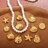 18K Gold Plated Shell Pendant for Versatile DIY Jewelry