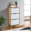 VidaXL Shoe Cabinet OTTA and 3 Drawers Brown and White Pine Wood 351311