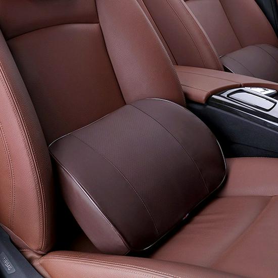Leather Memory Foam Car Headrest Neck and Lumbar Support Pillow