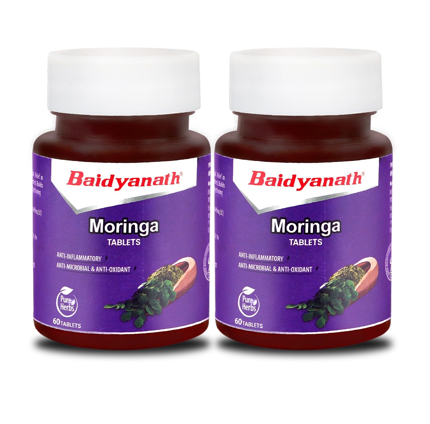 

Baidyanath Ayurved Moringa Tablets 60Tab X Pack of 2 for Overall Health Wellness & Digestion Support