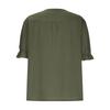Women's Fashion Casual V,Neck Button,Front Pleated T,Shirt With Short Sleeves In Color