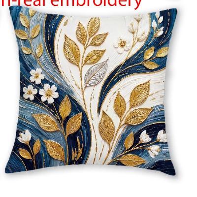 1/4pcs Luxury Navy Blue Gold Floral Throw Pillow Covers Modern Decorative Soft Cushion Cases for Home Sofa Bedroom Cushion cover