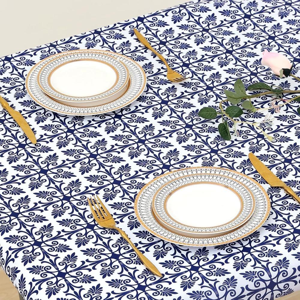 Waterproof Baroque Print Elastic Fitted Tablecloth Rectangular Outdoor Fold Table Cover  Picnic