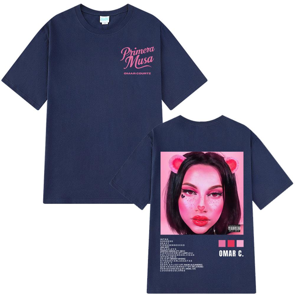 Rapper Omar Courtz Primera Musas Album mit Bildern, Herren- und Damenmode Sommerdruck, 100% reine Baumwolle T-Shirt