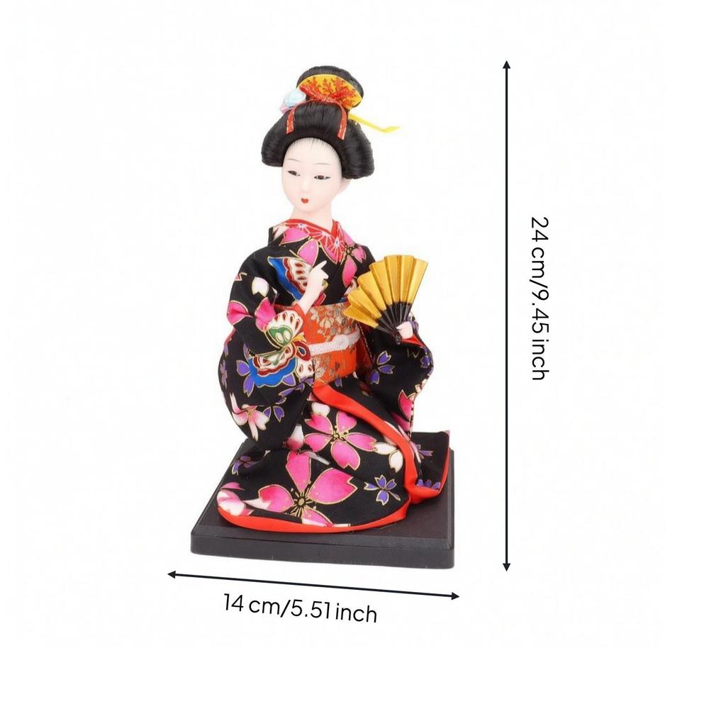 Handmade Geisha Doll with Display Base Decorative Ornament Traditional