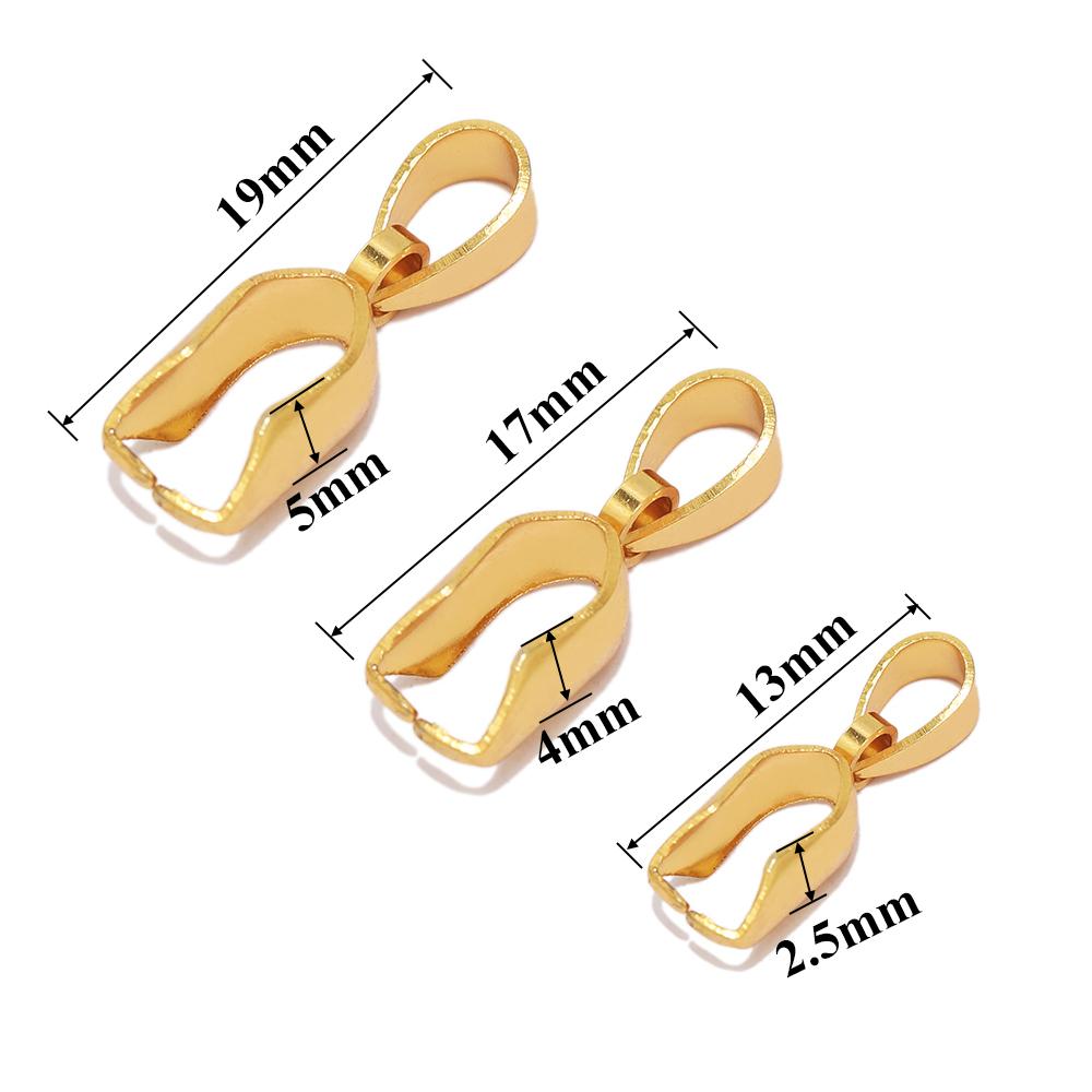 20pcs Stainless Steel Pinch Clip Bail Hooks Connectors Pendant Necklace Charm Beads Jewelry Findings DIY Making Supplies