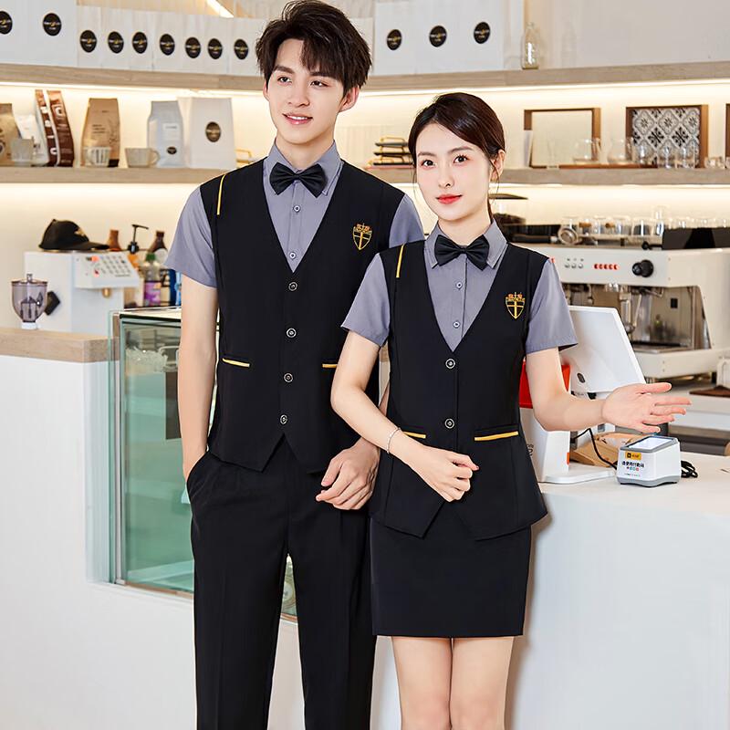 Летняя короткорукавная униформа для персонала отеля, имитирующая двухпредметный костюм M