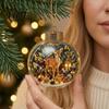 Decorative Props for Holiday Gatherings Christmas 3D Faux Crystal Ball Hanging Ornaments with Warm LED Coordinated Tree Supplies Lights, Luminous