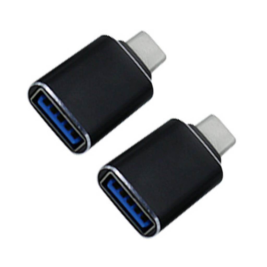 2 PCS USB 3.0 OTG Adapter Phone PD Cable Adapter Mouse Keyboard Connection Converter Black