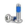 Nickel-Plated Pan Head Phillips Screw with Thread-Locking Adhesive (Sizes: M1.4-M5)