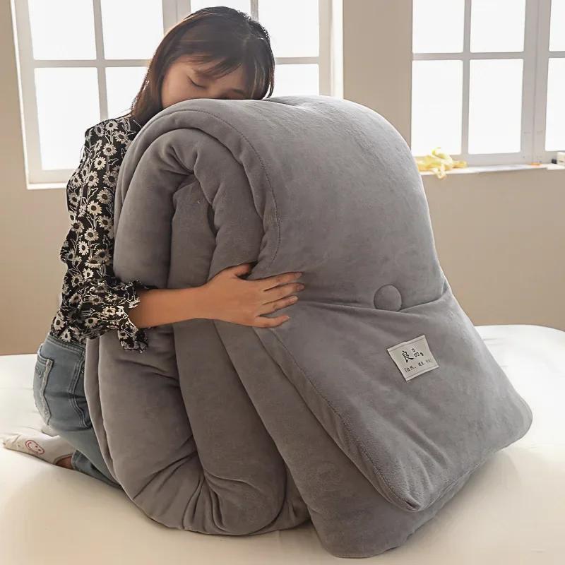 New Thickened Warm Double-sided Milk Fleece Single Double Winter Quilt Core Skin-friendly Warm Not Sultry