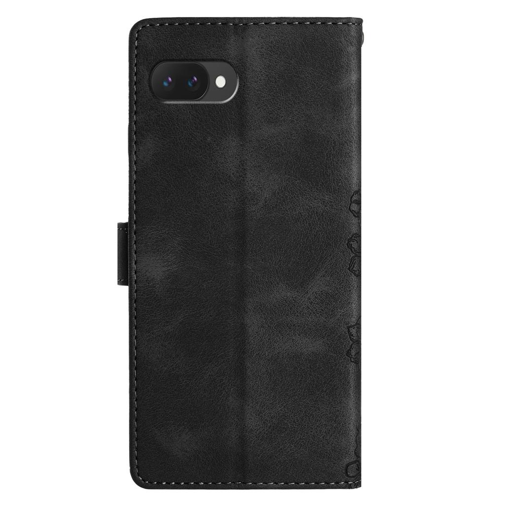 Pro pouzdro Google Pixel 9a Pouzdro s motýlím a květinovým vzorem Kožený kryt telefonu na dotek pokožky