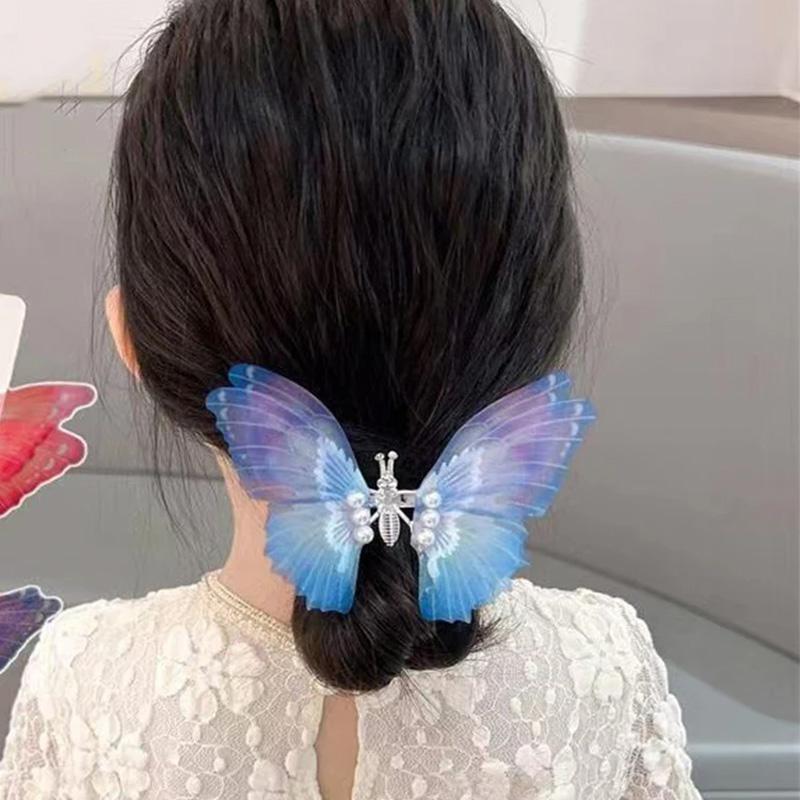 1PC Sweet Decorate Colorful Pearl Butterfly Hair Accessories Hairpin for Girls Hair Clip Glitter Moving Wings