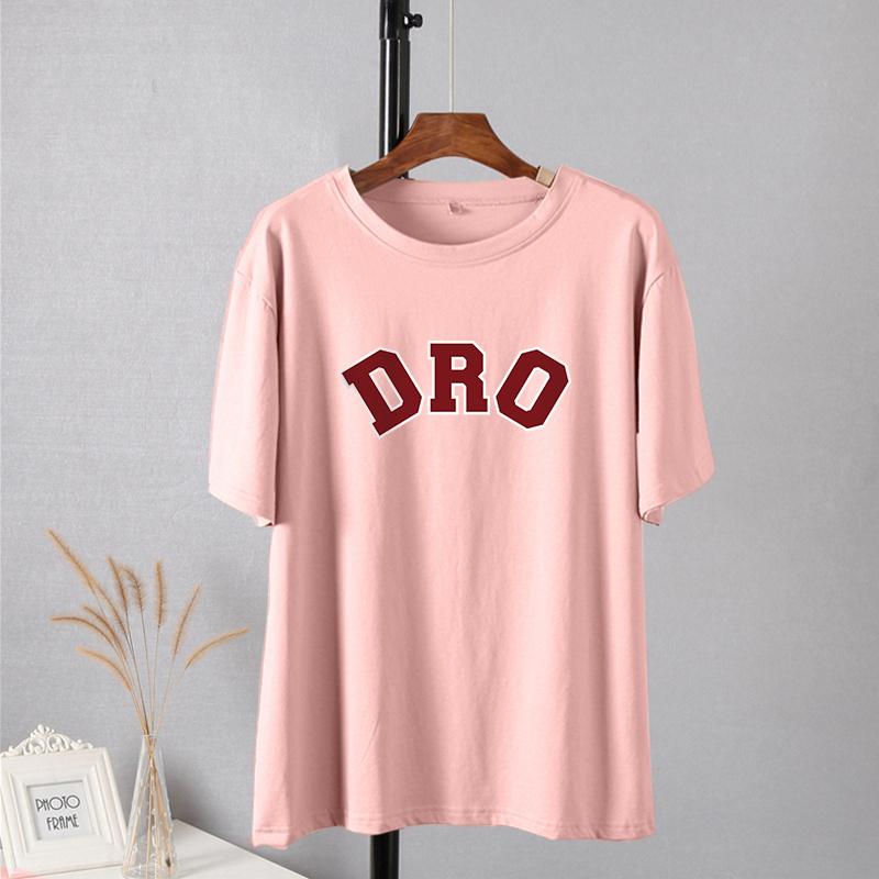 Shellsuning T-shirt da Donna con Stampa Grafica Semplice con Lettere, Estate, Cotone, Maniche Corte, Magliette Casual con Scollo a O, Top Trendy Streetwear