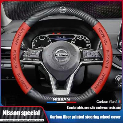 Car Steering Wheel Cover Carbon Fiber Napa Leather For J10 X-Trail Qashqai Juke Leaf Micra NOTE Patrol Pulsar NISMO