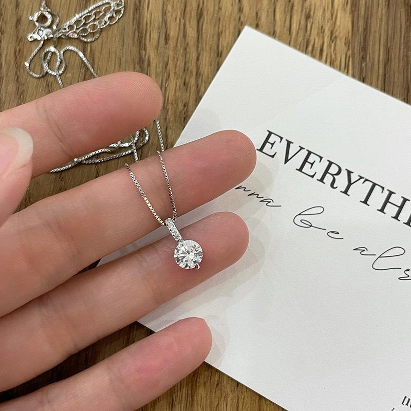 Fashion Silver Color Round Zircon Necklace Minimalist Style Charm Choker Pendant Party Gift For Women's Fine Jewelry Gifts