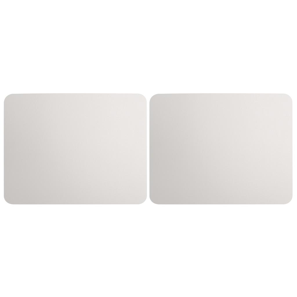 2Pcs Mouse Pad 2-Side PVC Leather Waterproof Desk Mat Office Home Mice Protector 27x21cm(Creamy