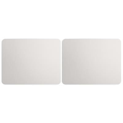 2Pcs Mouse Pad 2 Side PVC Leather Waterproof Desk Mat Office Home Mice Protector 27x21cm(Creamy White Silver )