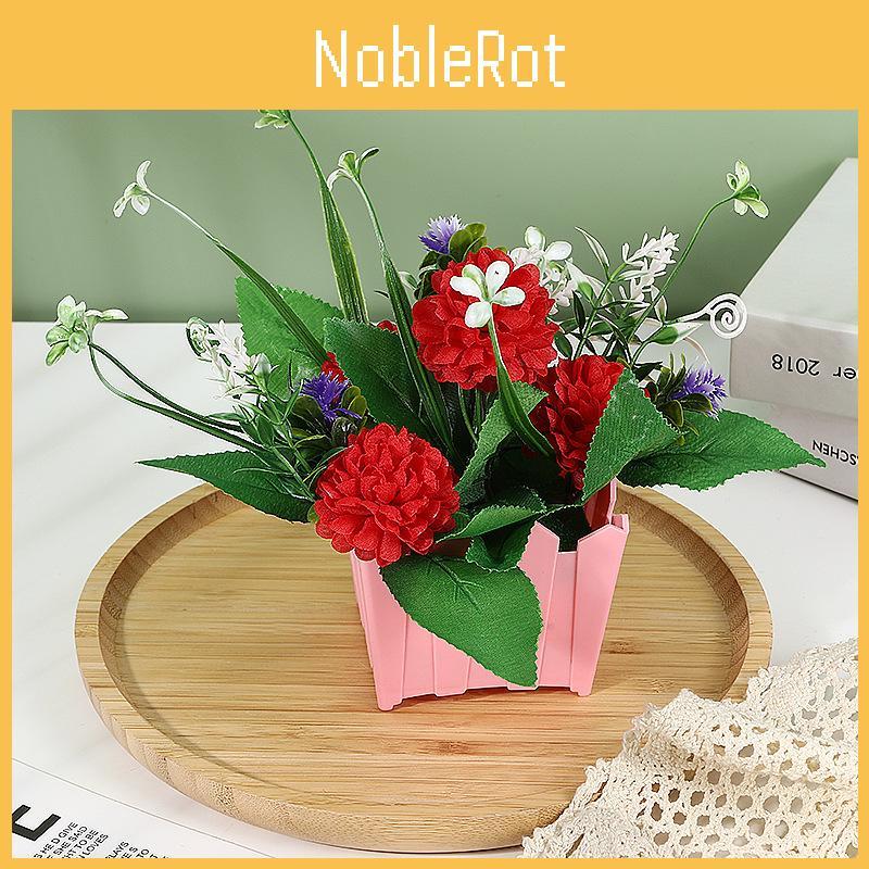 Plastics Small Simulated Hydrangeamacrophyllas Fence Artificial Potted Flowers