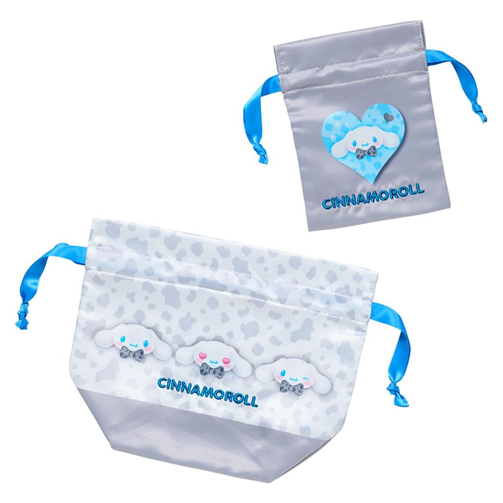 Sanrio Set of 2 Drawstring Bags Animal Cinnamoroll Polyester 071731 (SANRIO) (Monotone Design)