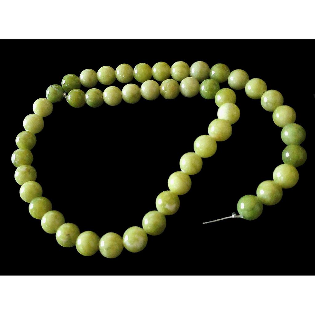 Strand of 46 Round Beads 8mm 8 Mm In Green Peridot