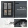 8 X 4 Ft Resin Garden Shed, Wood-Effect Outdoor Storage Shed with Floor, Windows, Lockable Doors and Vents, Dark Grey