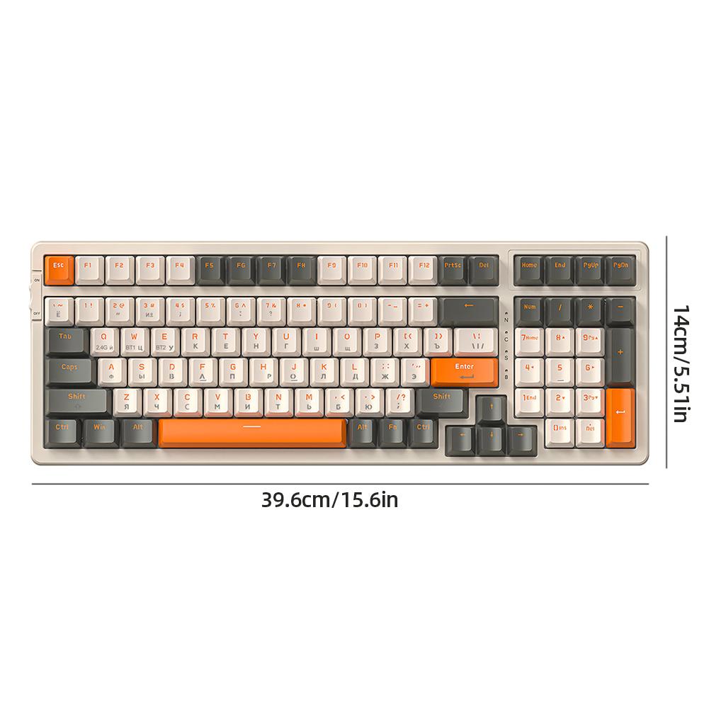 RU/EN K96 100Key BT5.0/2.4G Wireless Gaming Mechanical Keyboard Hotswap Satellite Axis Gaming Keyboard USB/Type-C Dual Connector