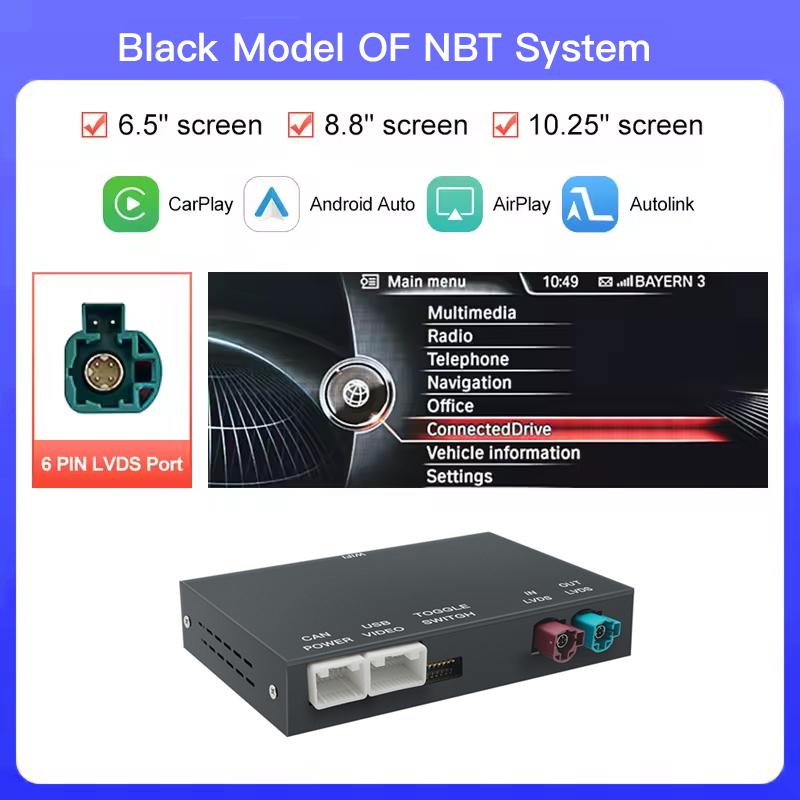 

AUTOABC Wireless CarPlay Android Auto For BMW 5 Series F10 F11 2012-2017 CIC NBT Radio Multimedia Playback Airplay Navigation NBT ID4