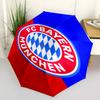 FC Bayern München Logo Print Automatic Umbrella, 8 Rib Iron Frame, Plastic Handle, Suitable for Outdoor Travel &Daily , Ideal Gift
