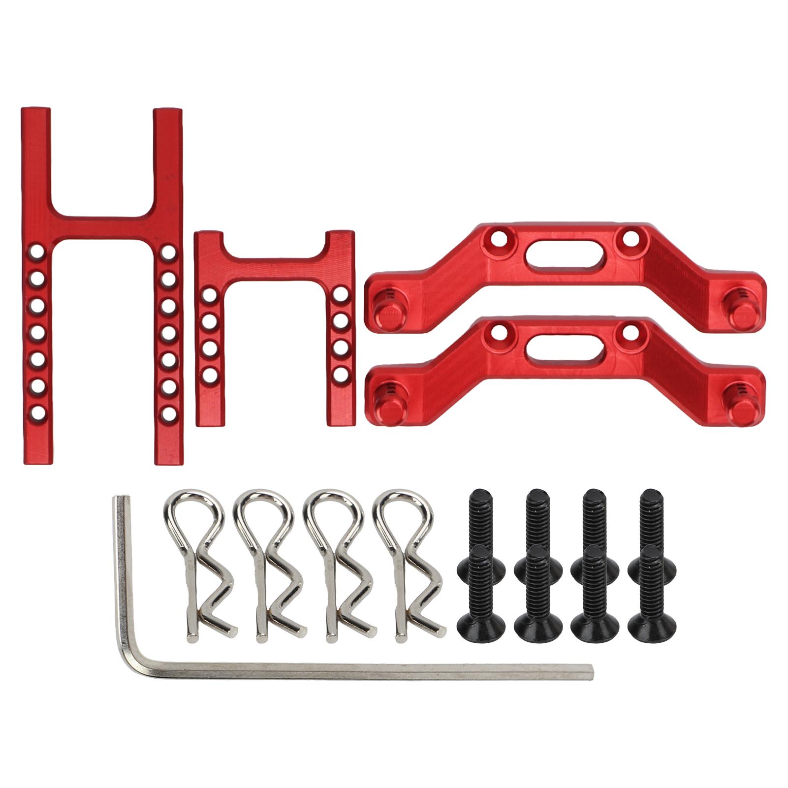 

RC Aluminium Alloy Front and Rear Body Mounts Car Shell Mount Column for Traxxas LaTrax 1 18 RC Car Red червоний