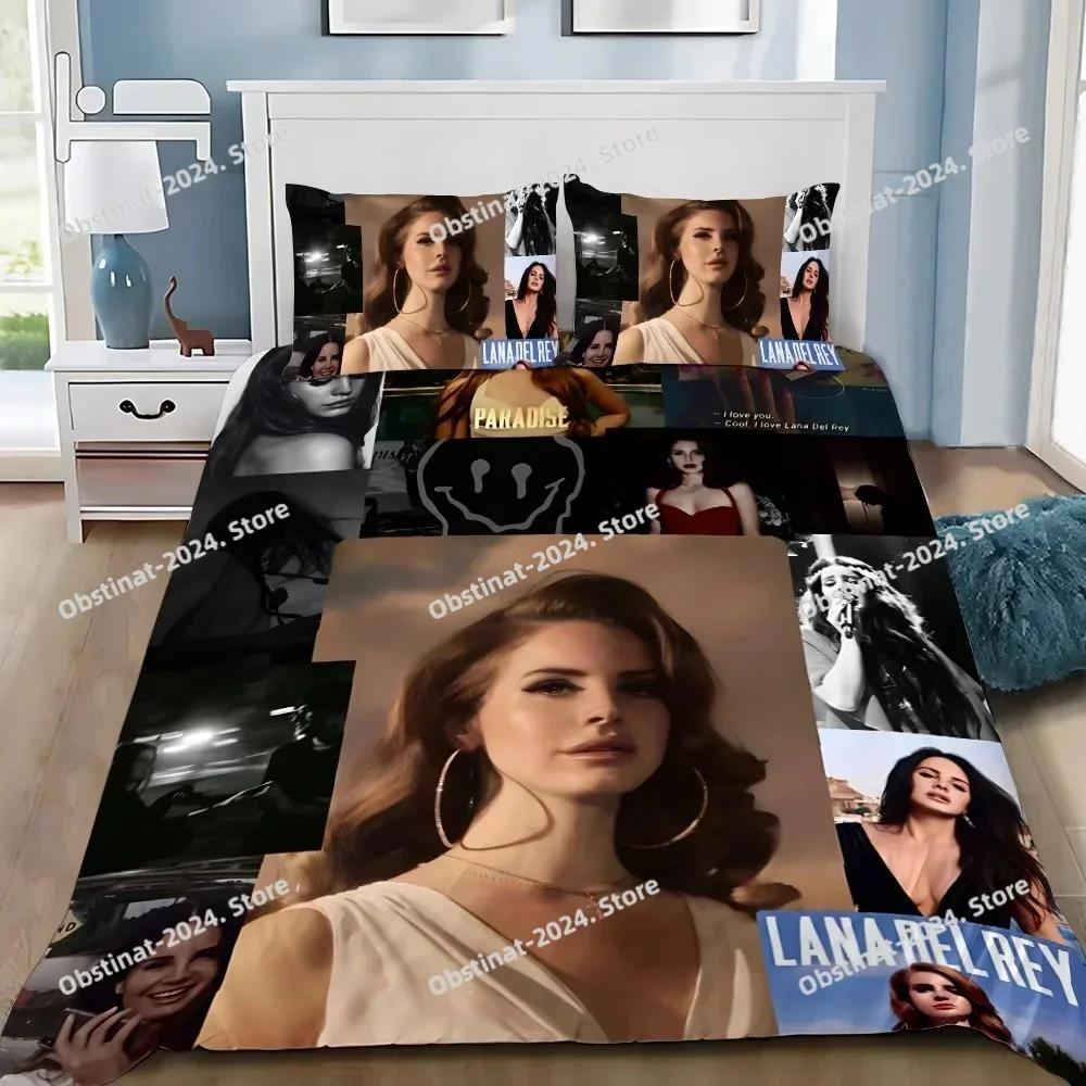 Singer Bettwäsche Set Bettbezug Kissenbezug Erwachsener Junge L-Lana D-Del Reys Mädchen Schlafzimmer Dekoration Kinder Geschenk Einzelbett Doppelbett Große Größe