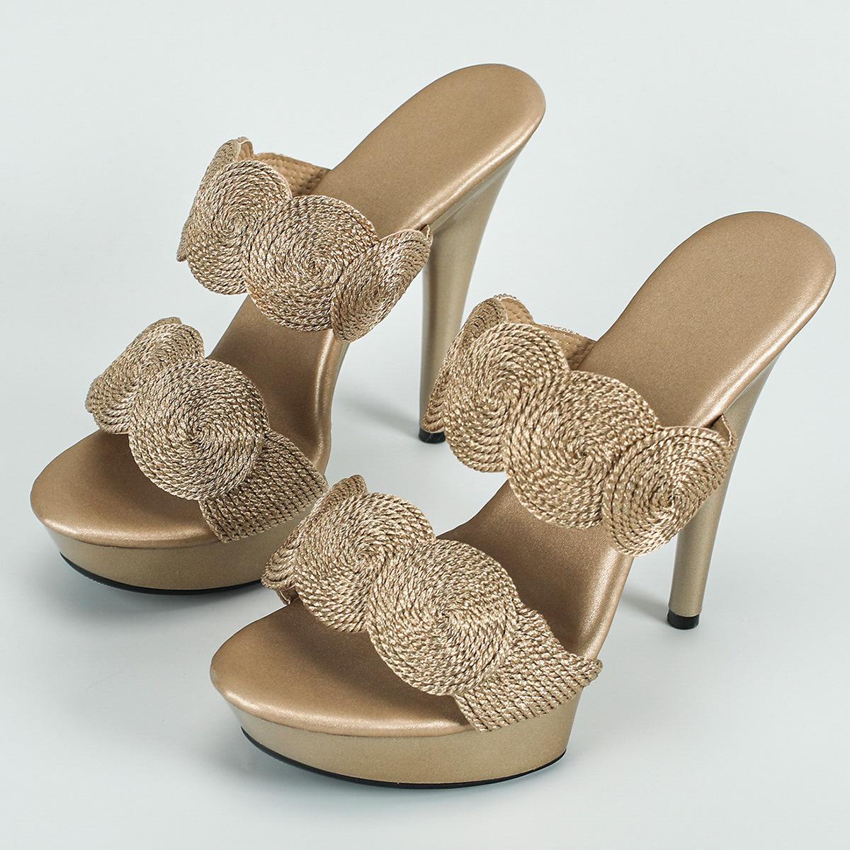 

Женские босоножки на танкетке, свадебные, весенние и летние, вечерние, дышащие, модные, для ночного клуба, тапочки LFD-1099-D6 39 верблюд