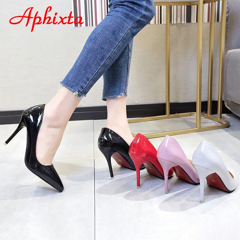 Fashion Aphixta 2024 Schuhe Damen Pumps High Heels Spitze Zehen Dünne Absätze 7cm 10cm Schuhe Hochzeit Party Freizeit Nude Super Große Größe 48